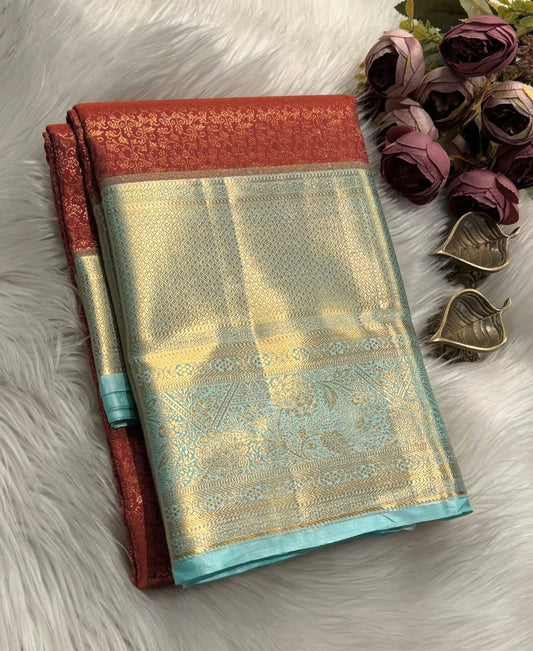 Premium quality semi kanchipuram soft silk