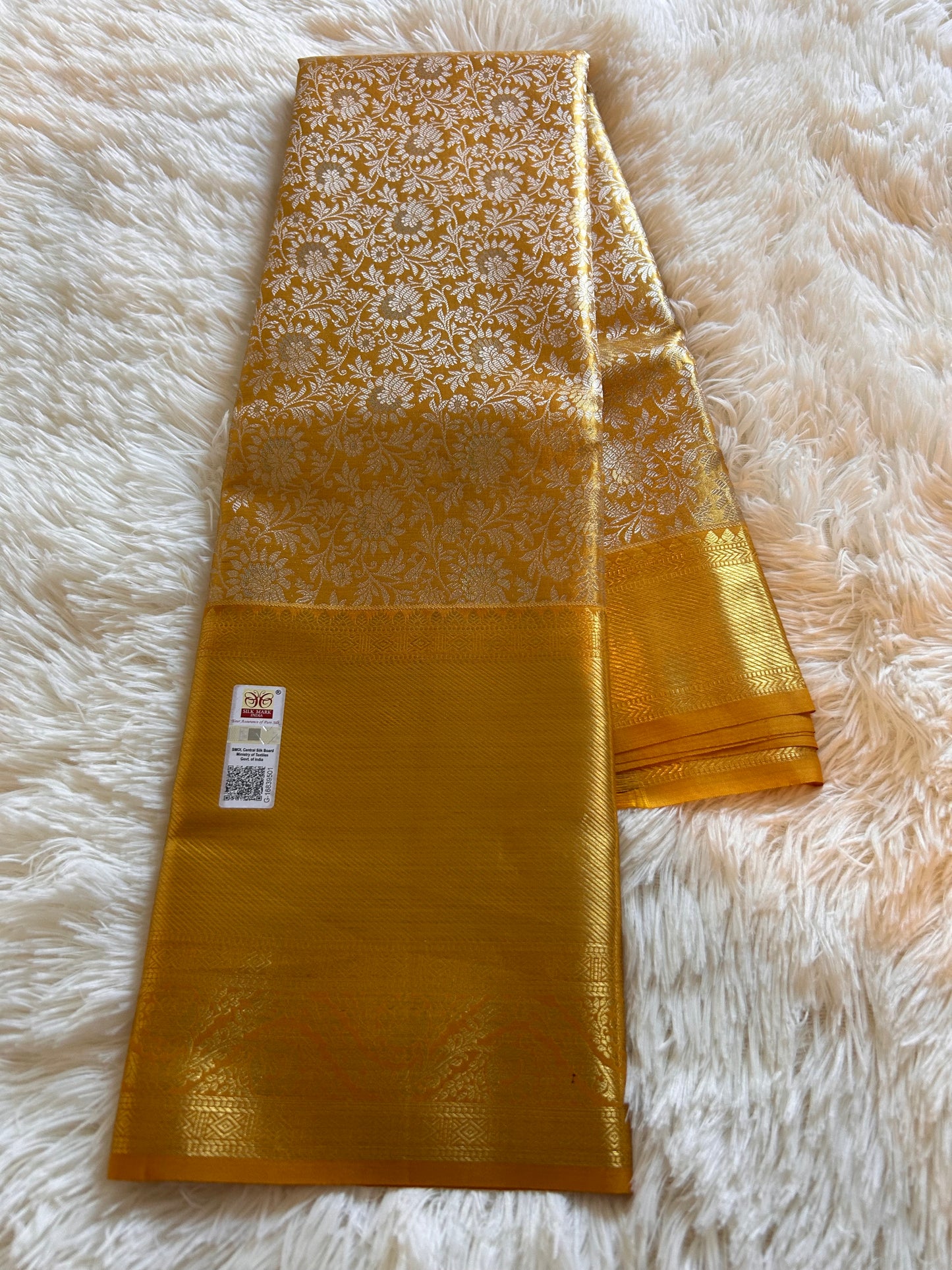 Pure bridal tissue kanjivaram with silk mark certificate