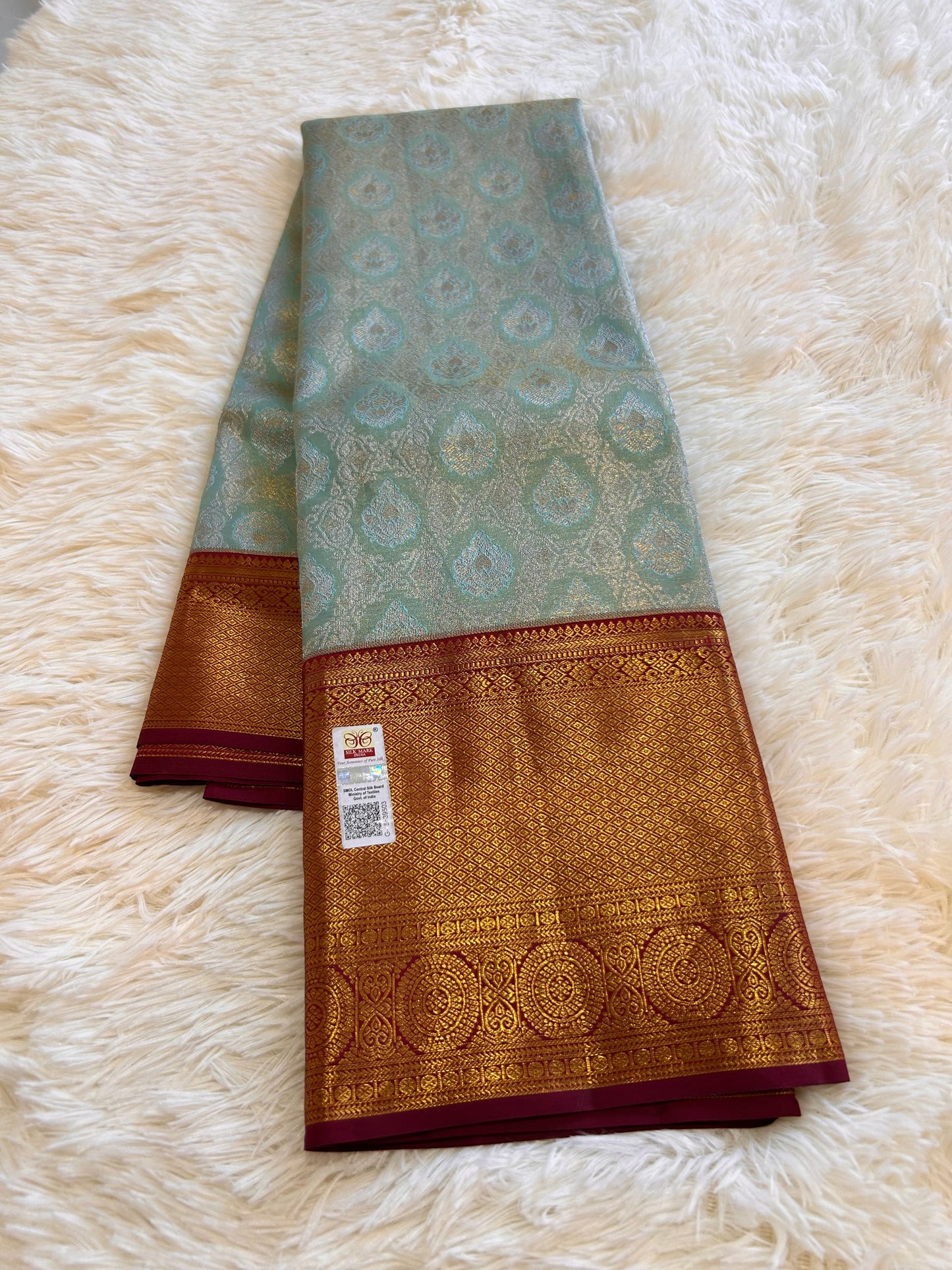 Pure bridal tissue kanjivaram with silk mark certificate