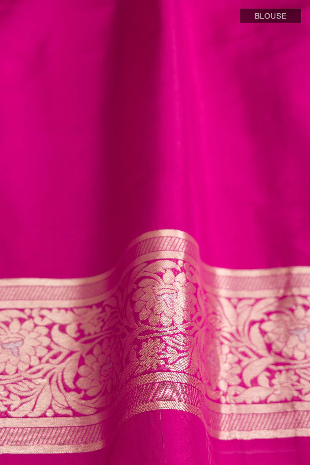 Pure Kanchipuram Silk Saree – Royal Magenta with Gold Zari Floral Weaving